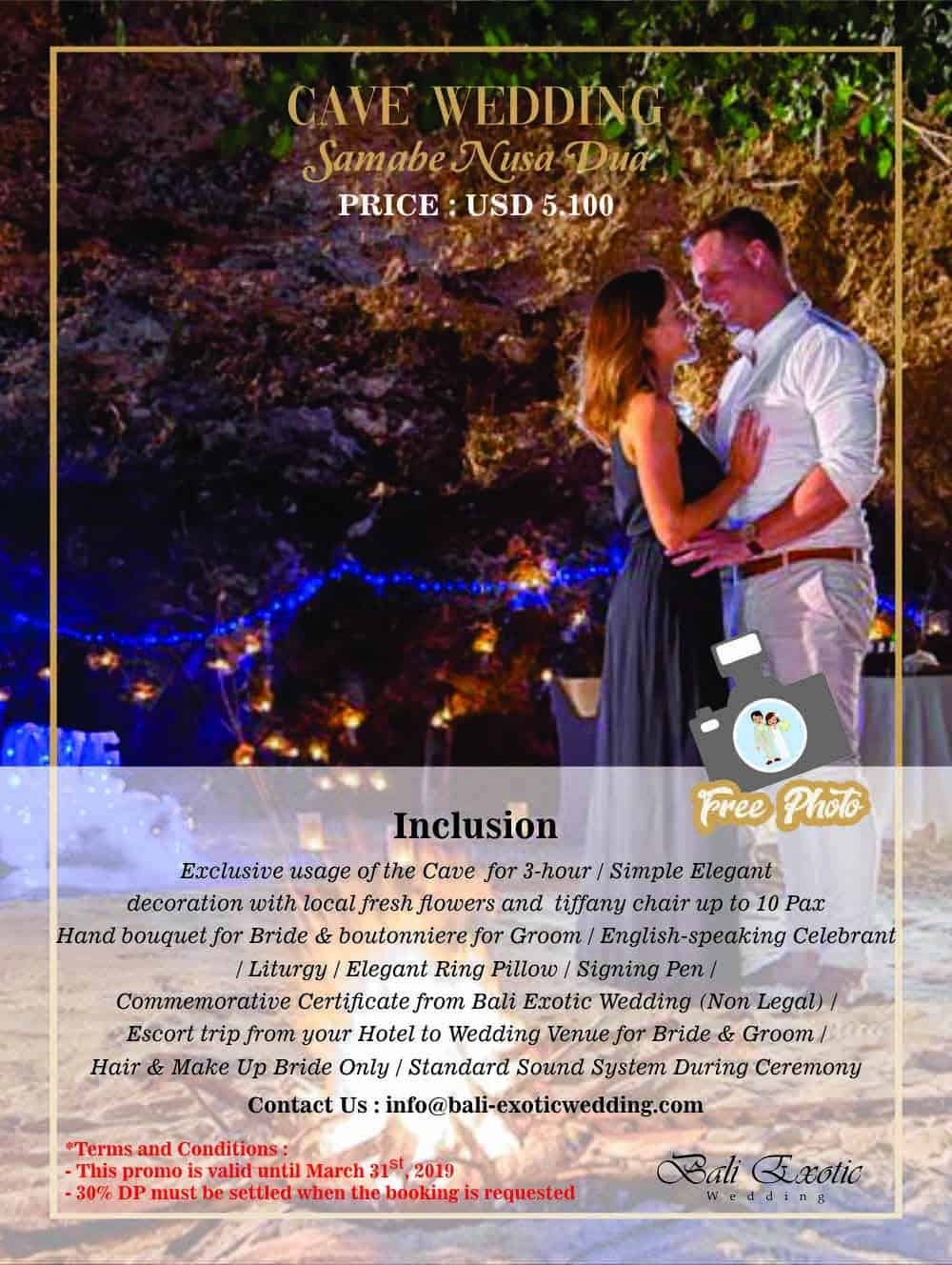 The Cave Samabe Wedding Package