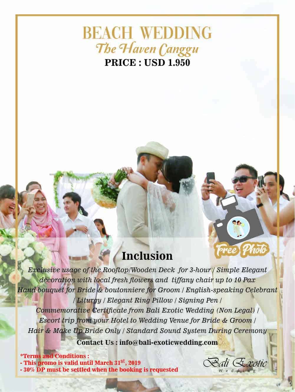 The Haven Canggu Wedding Package