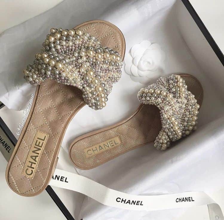 sandals with pearls